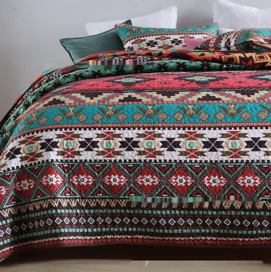 Brushed Fabric Quilted Bed Cover High Quality Polyester Cotton Three-piece Set Pi-Mart
