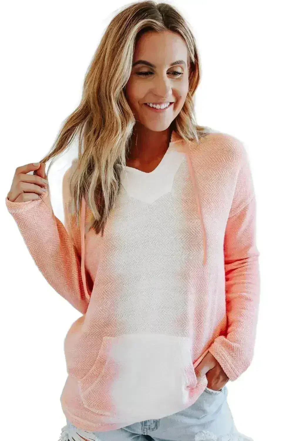 Women Cute Pink White Tie Dye Hoodie - SJB-DIAMOND ELITES