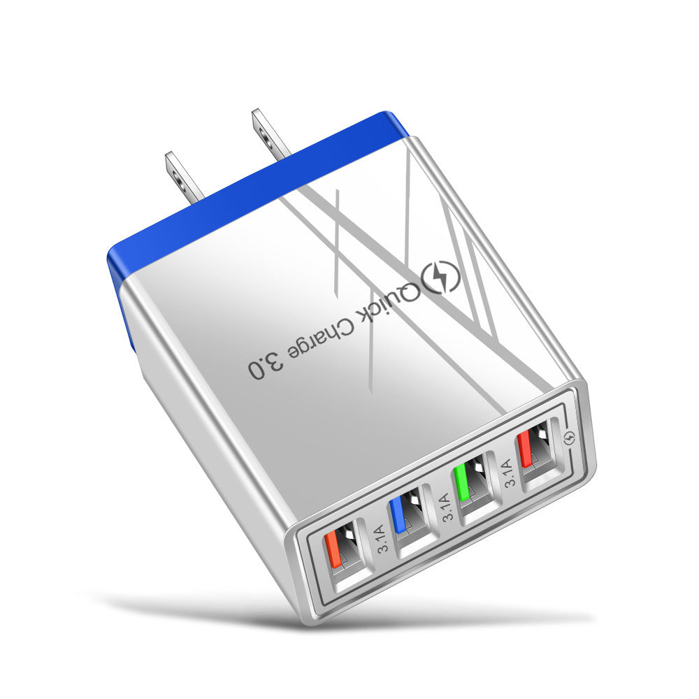 USB Charger Quick Charge 3.0 4 Phone Adapter For Tablet Portable Wall Mobile Charger Fast Charger Pi-Mart