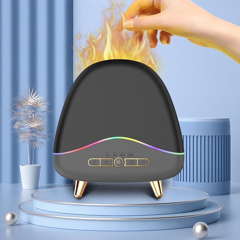Ultrasonic Flame Aroma Diffuser Wood Grain Household Humidifier Pi-Mart