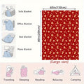 1pc Christmas Theme Blanket, Red Gingerbread Man Christmas Tree Blanket, Soft Warm Throw Blanket Nap Blanket For Couch Sofa Office Bed Camping Travel, Multi-purpose Gift Blanket For All Season Lootquake LLC