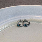 Blue Star Hoop Earrings Pi-Mart
