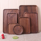 Japanese Style Wooden Black Walnut Rectangular Dinner Plate Pi-Mart