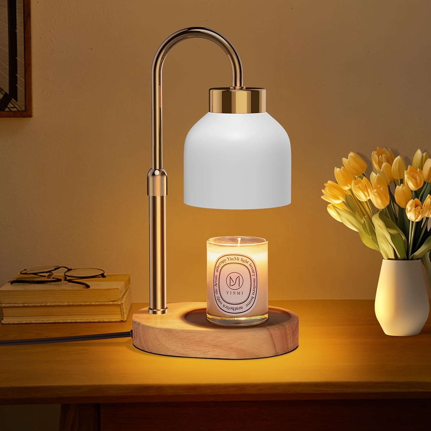 Adjustable Height Dimmable Candle Lamp Warmer With Timer Compatible With Large Jar Candles No Flame Scented Candle Wax Warmer With 2 Bulbs Mothers Day Gift Bedroom Home Decor Lootquake LLC