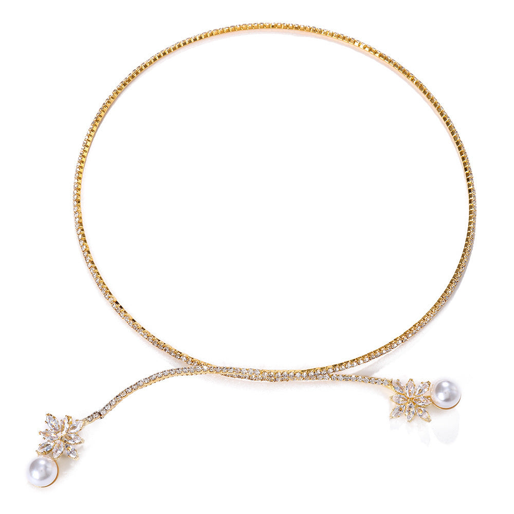 Vintage Pearl Zircon Fashion Necklace Pi-Mart
