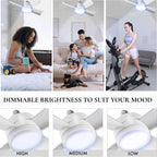 Socket Fan Light With Remote Adjustable Screw Mouth Intelligent Remote Control Integrated LED Fan Light Pi-Mart