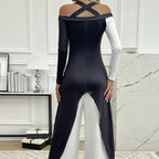 Ladies' Business Elegant Wide Leg Casual Loose Fit One Shoulder Set Sexy Party Set - SJB-DIAMOND ELITES