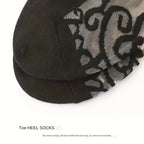 5 Pairs Embroidered Mesh Socks, Thin & Comfy Mid Tube Socks, Women's Stockings & Hosiery Lootquake LLC