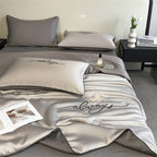 Luxury Embroidered Summer Cooling Quilt - Lightweight, Breathable Air Conditioner Blanket for Bedroom & Dorm, Machine Washable (Pillowcase Not Included) Lootquake LLC