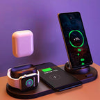 Wireless Charger For IPhone Fast Charger For Phone Fast Charging Pad For Phone Watch 6 In 1 Charging Dock Station Pi-Mart