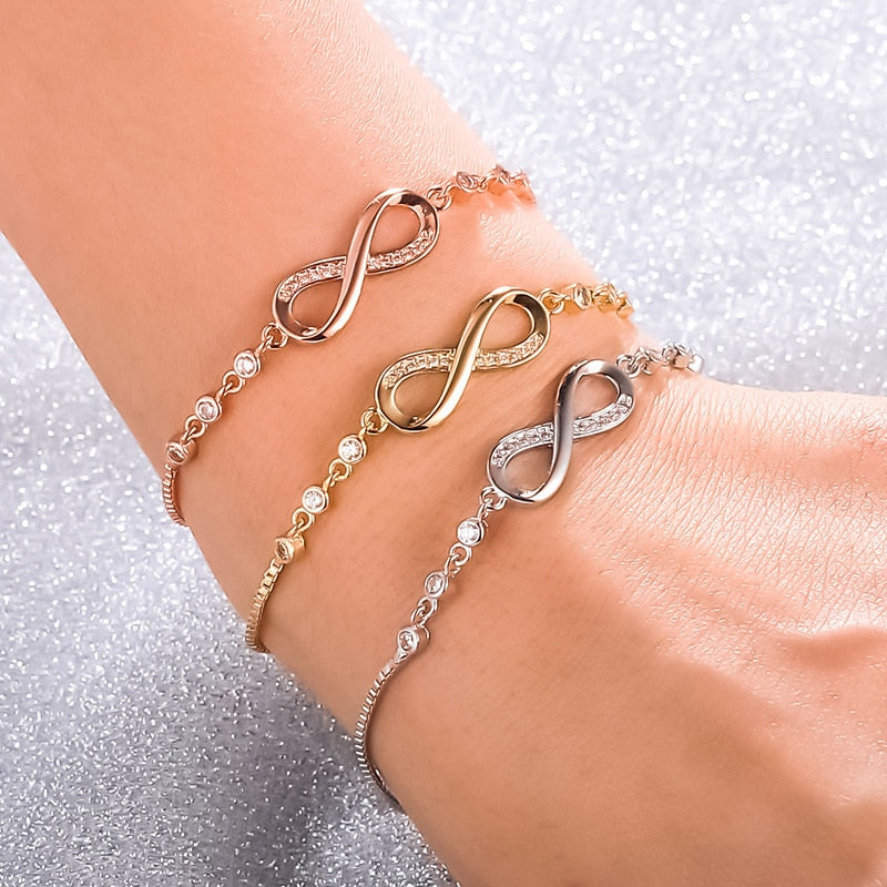 CZ Stone Infinity Bracelet Pi-Mart