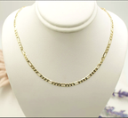 14K Gold Plated Figaro Link Chain 20 Inch Necklace 3MM Jewelry For Men and Women. Cadena de Oro Laminado Collar Para Hombre Mujer Jewelry And Perfumes