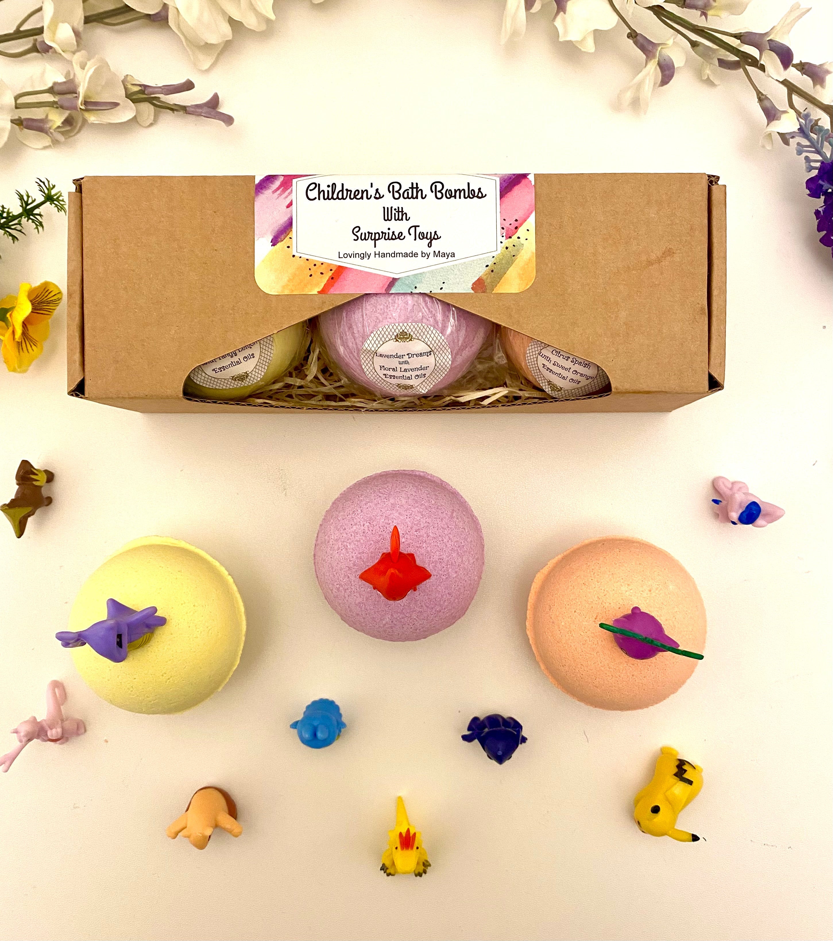 Childrens Bath Bomb Gift Set with Toys Lootquake LLC