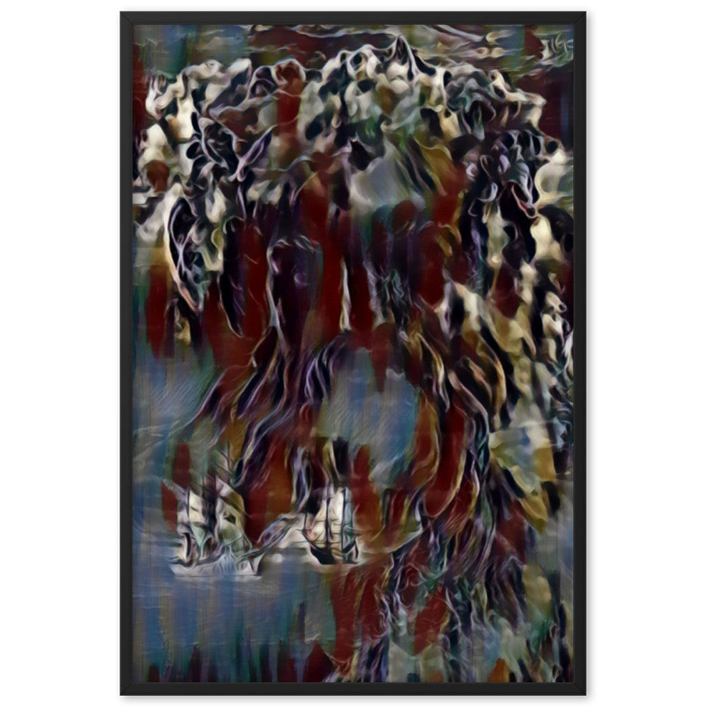 WHEN POSEIDON ASKED THE WAVES TO DANCE PREMIUM Framed Poster Lootquake LLC
