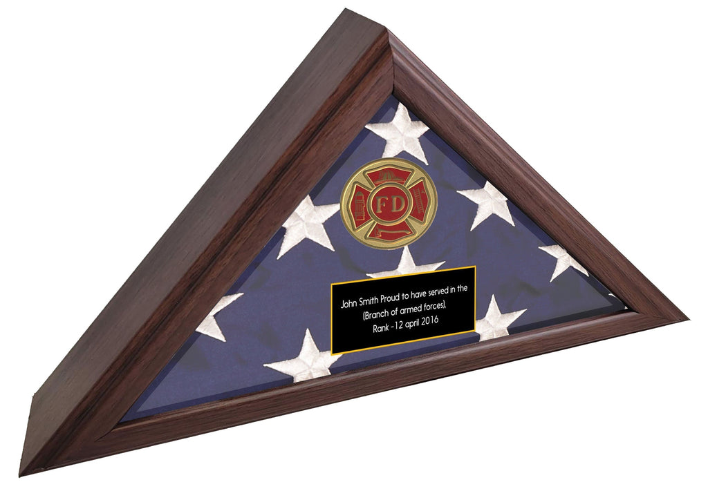 Personalized Army Flag Display Case, Army medallion flag  box American Made  - US Army Retirement Gift, Army Burial Flag Display case The Military Gift Store