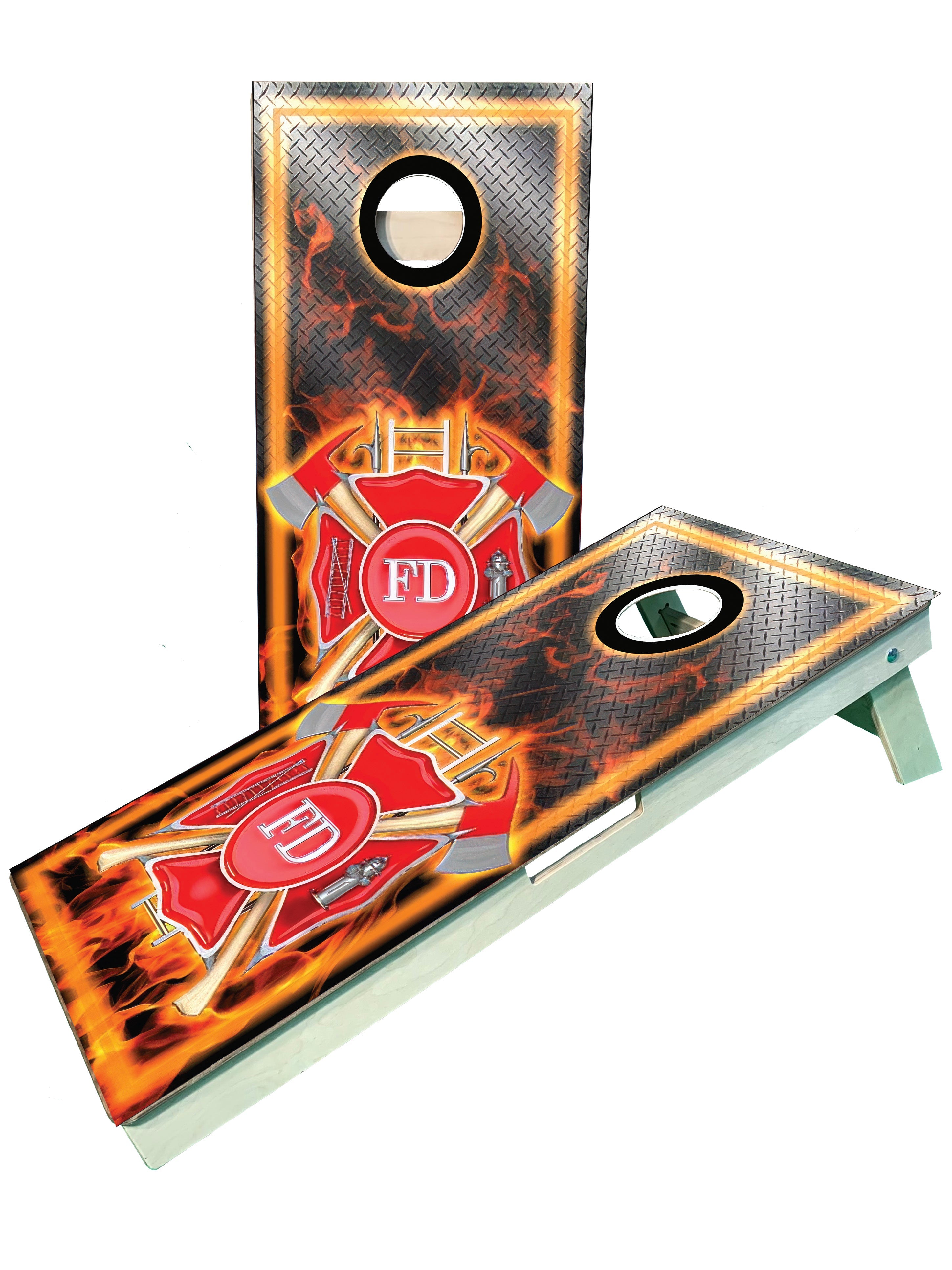 Firefighter Red Pro UV direct print Cornhole Boards, ACL regulation, High Quality boards - SJB-DIAMOND ELITES