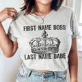 First Name Boss Last Name Babe Tee Peachy Sunday