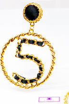 Five Series Loyalty Satin Ribbon Pearl Hoop Earrings