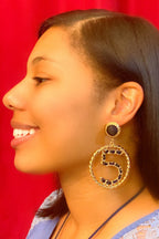 Five Series Loyalty Satin Ribbon Pearl Hoop Earrings