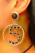 Five Series Loyalty Satin Ribbon Pearl Hoop Earrings