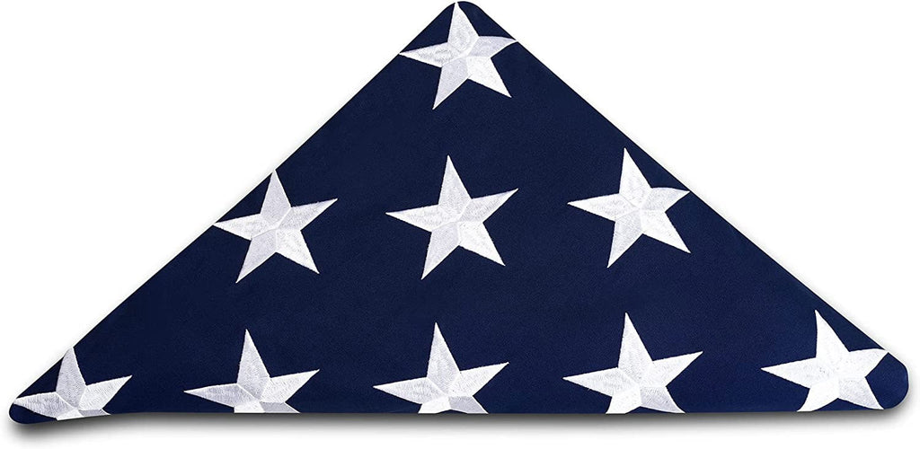 This 100% Cotton 3x5 ft American Flag, Heavy Duty Fabric, Longest Lasting, Embroidered Stars, Sewn Stripes, Brass Grommets, The Best Cotton US House Flags The Military Gift Store