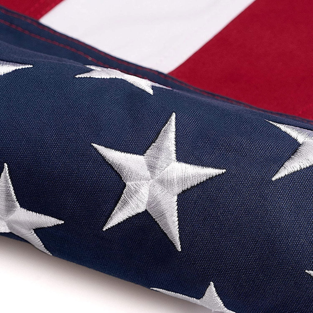 This Folded Memorial Flag American US Cotton Flag 5'x9.5' Premium 100% Cotton For Veteran, Embroidered Stars, Sewn Stripes, 4 Rows of Lock Stitching, Brass Grommets USA Burial Casket Flags The Military Gift Store