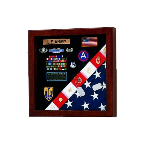 Flag Medals Display Case American Made - 4' x 6' Flag. The Military Gift Store