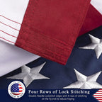 This 100% Cotton 3x5 ft American Flag, Heavy Duty Fabric, Longest Lasting, Embroidered Stars, Sewn Stripes, Brass Grommets, The Best Cotton US House Flags The Military Gift Store