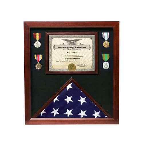Veterans Made Flag Document Case American Flags - Cherry Wood. The Military Gift Store