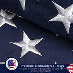 This Folded Memorial Flag American US Cotton Flag 5'x9.5' Premium 100% Cotton For Veteran, Embroidered Stars, Sewn Stripes, 4 Rows of Lock Stitching, Brass Grommets USA Burial Casket Flags The Military Gift Store