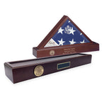 Flag and Personalized Pedestal Display Case The Military Gift Store