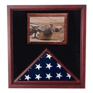 Army Air Corps Flag shadow case, Flag Frame with photo display and 3x5 flag The Military Gift Store