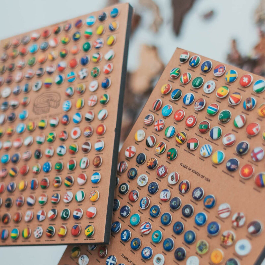 Bundle: 9 Photo Frames, Flags and Airplanes Pins Enjoy The Wood