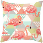 Flamingo Cushion Cover Decor Cushion Case Elegant Tropical Flamingo Pillow Covers Decorative Cotton Linen Square Pillow Cases Cushion Cover Home Decor Car Cushion Cover Pink Pillow Case