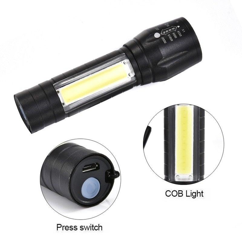 Flashlights Rechargeable USB Portable Super Bright Waterproof Zoomable Portable  LED Focus Flashlight Mini Torch Tactical Flash Light Torch Light  Camping Hiking Stevvex
