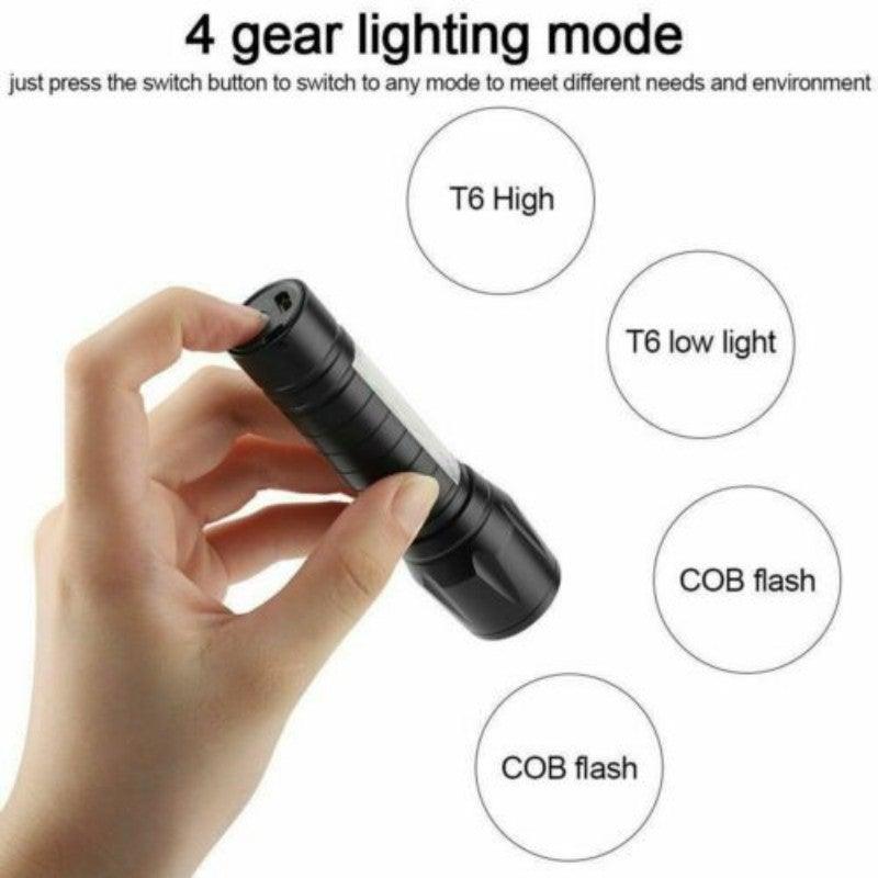 Flashlights Rechargeable USB Portable Super Bright Waterproof Zoomable Portable  LED Focus Flashlight Mini Torch Tactical Flash Light Torch Light  Camping Hiking Stevvex
