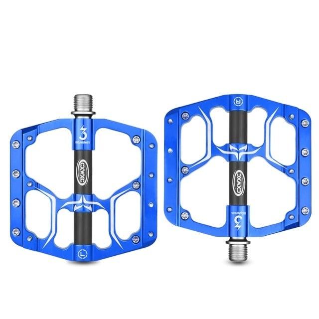 Flat Bike Pedals Road 3 Sealed Bearings Bicycle Pedals Mountain Bike Pedals Wide Platform Accessories Mountain Bike Pedals Aluminum Bicycle Flat Platform Pedals Lightweight Non-Slip Sealed Bearing For Road Mountain Stevvex