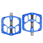 Flat Bike Pedals Road 3 Sealed Bearings Bicycle Pedals Mountain Bike Pedals Wide Platform Accessories Mountain Bike Pedals Aluminum Bicycle Flat Platform Pedals Lightweight Non-Slip Sealed Bearing For Road Mountain Stevvex