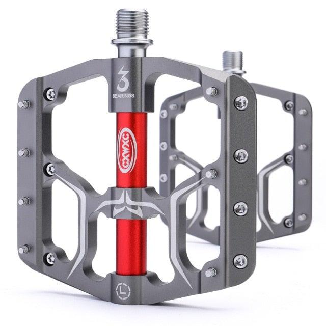 Flat Bike Pedals Road 3 Sealed Bearings Bicycle Pedals Mountain Bike Pedals Wide Platform Accessories Mountain Bike Pedals Aluminum Bicycle Flat Platform Pedals Lightweight Non-Slip Sealed Bearing For Road Mountain Stevvex
