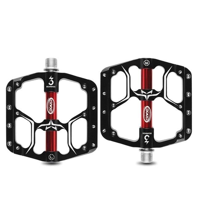 Flat Bike Pedals Road 3 Sealed Bearings Bicycle Pedals Mountain Bike Pedals Wide Platform Accessories Mountain Bike Pedals Aluminum Bicycle Flat Platform Pedals Lightweight Non-Slip Sealed Bearing For Road Mountain Stevvex