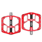 Flat Bike Pedals Road 3 Sealed Bearings Bicycle Pedals Mountain Bike Pedals Wide Platform Accessories Mountain Bike Pedals Aluminum Bicycle Flat Platform Pedals Lightweight Non-Slip Sealed Bearing For Road Mountain Stevvex