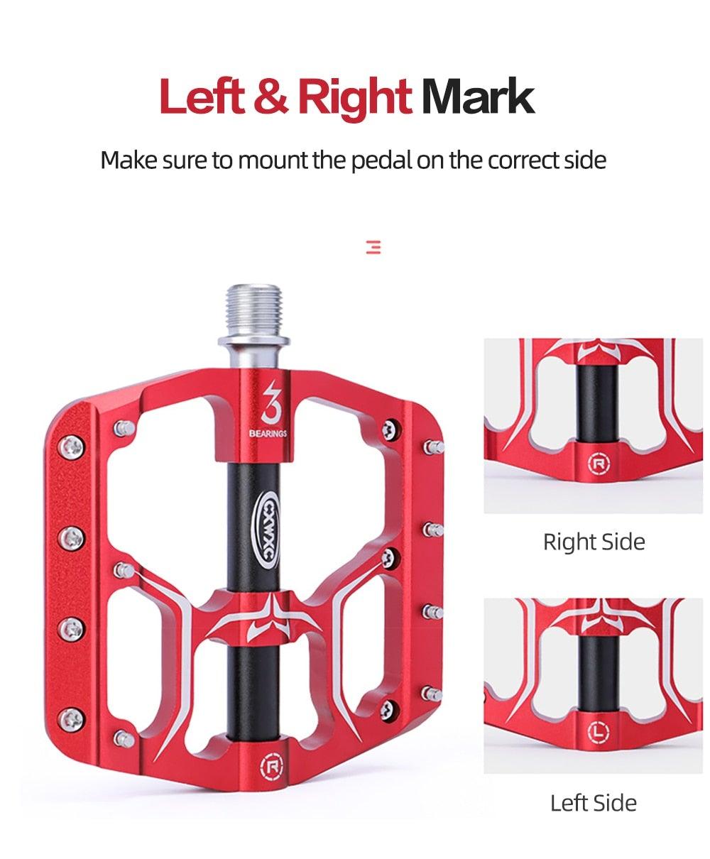 Flat Bike Pedals Road 3 Sealed Bearings Bicycle Pedals Mountain Bike Pedals Wide Platform Accessories Mountain Bike Pedals Aluminum Bicycle Flat Platform Pedals Lightweight Non-Slip Sealed Bearing For Road Mountain Stevvex