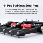 Flat Bike Pedals Road 3 Sealed Bearings Bicycle Pedals Mountain Bike Pedals Wide Platform Accessories Mountain Bike Pedals Aluminum Bicycle Flat Platform Pedals Lightweight Non-Slip Sealed Bearing For Road Mountain Stevvex