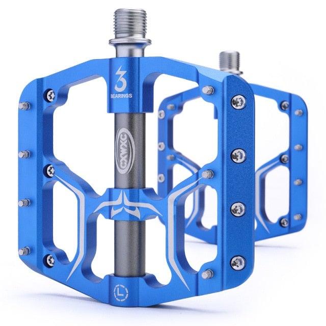 Flat Bike Pedals Road 3 Sealed Bearings Bicycle Pedals Mountain Bike Pedals Wide Platform Accessories Mountain Bike Pedals Aluminum Bicycle Flat Platform Pedals Lightweight Non-Slip Sealed Bearing For Road Mountain Stevvex