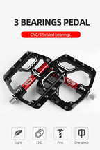 Flat Bike Pedals Road 3 Sealed Bearings Bicycle Pedals Mountain Bike Pedals Wide Platform Accessories Mountain Bike Pedals Aluminum Bicycle Flat Platform Pedals Lightweight Non-Slip Sealed Bearing For Road Mountain Stevvex