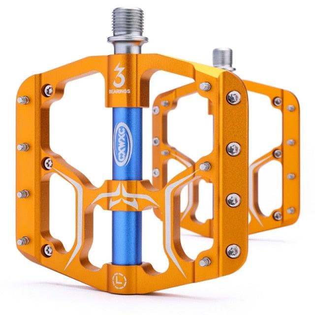 Flat Bike Pedals Road 3 Sealed Bearings Bicycle Pedals Mountain Bike Pedals Wide Platform Accessories Mountain Bike Pedals Aluminum Bicycle Flat Platform Pedals Lightweight Non-Slip Sealed Bearing For Road Mountain Stevvex