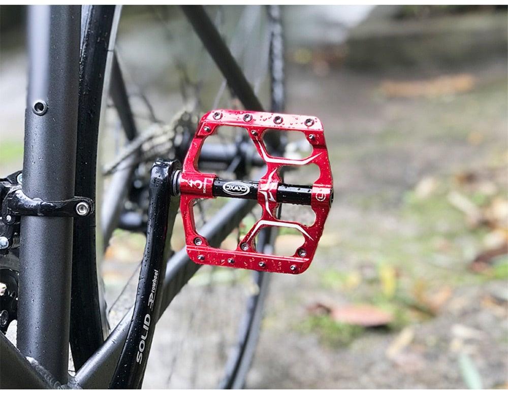 Flat Bike Pedals Road 3 Sealed Bearings Bicycle Pedals Mountain Bike Pedals Wide Platform Accessories Mountain Bike Pedals Aluminum Bicycle Flat Platform Pedals Lightweight Non-Slip Sealed Bearing For Road Mountain Stevvex