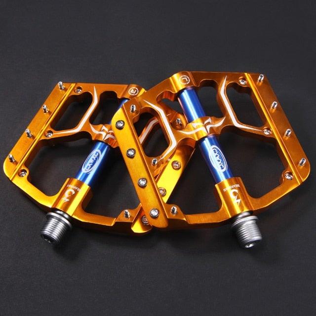 Flat Bike Pedals Road 3 Sealed Bearings Bicycle Pedals Mountain Bike Pedals Wide Platform Accessories Mountain Bike Pedals Aluminum Bicycle Flat Platform Pedals Lightweight Non-Slip Sealed Bearing For Road Mountain Stevvex
