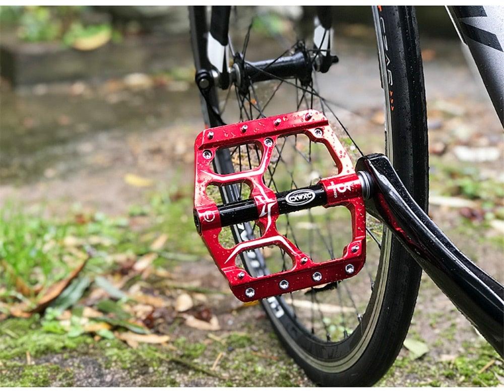 Flat Bike Pedals Road 3 Sealed Bearings Bicycle Pedals Mountain Bike Pedals Wide Platform Accessories Mountain Bike Pedals Aluminum Bicycle Flat Platform Pedals Lightweight Non-Slip Sealed Bearing For Road Mountain Stevvex