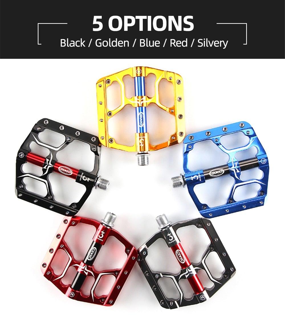 Flat Bike Pedals Road 3 Sealed Bearings Bicycle Pedals Mountain Bike Pedals Wide Platform Accessories Mountain Bike Pedals Aluminum Bicycle Flat Platform Pedals Lightweight Non-Slip Sealed Bearing For Road Mountain Stevvex